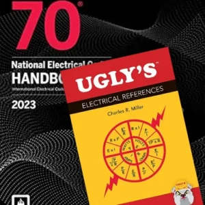 NFPA 70 National Electrical Code Handbook 2023 Edition with Tabs Hardcover + Ugly’s Electrical References 2023 Edition Spiralbound
