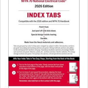 National Fire Protection Association NFPA 70 Index Tabs 2026